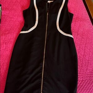 Calvin Klein Black Mini Dress with White Trim